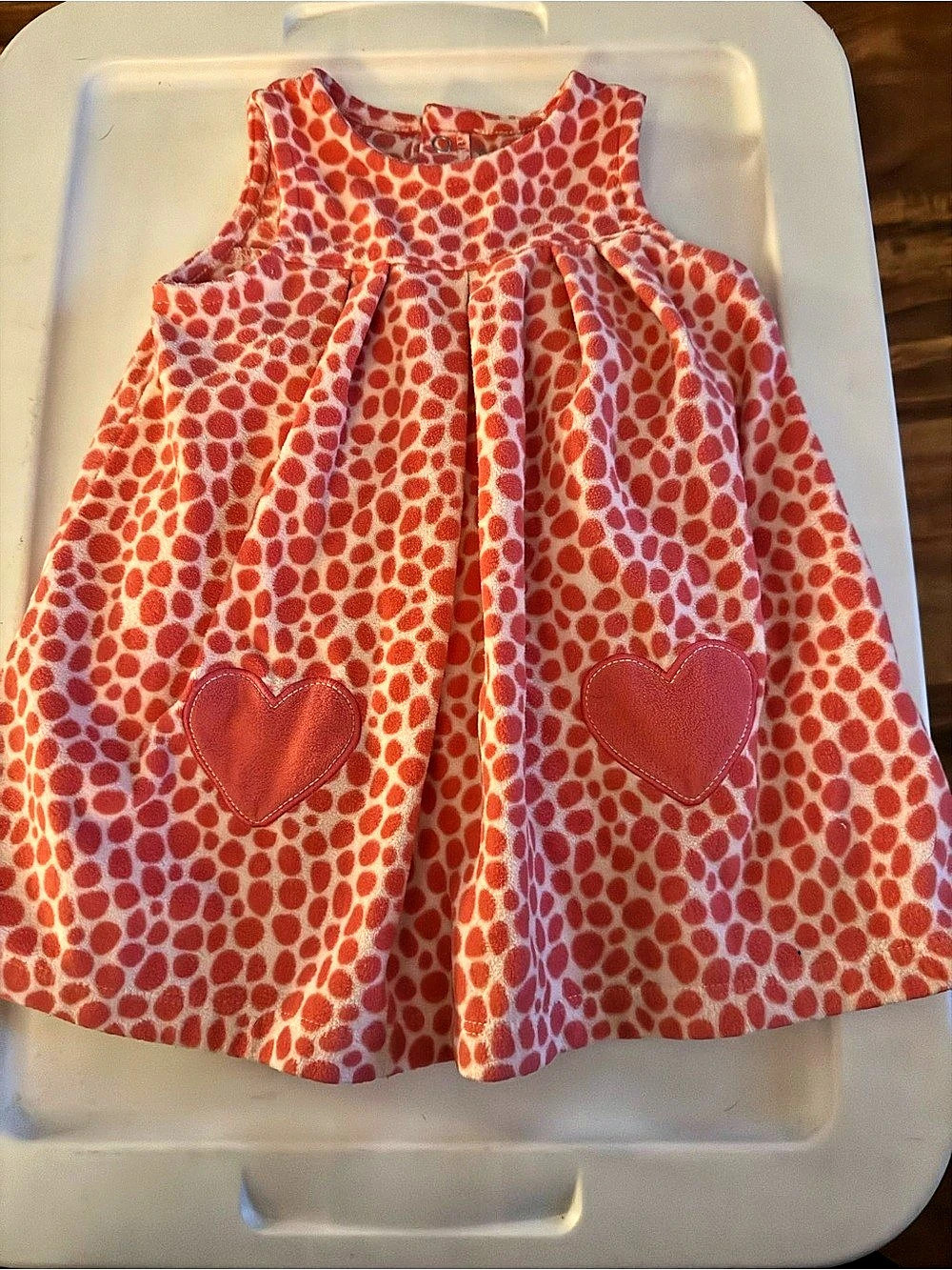 Girls Pink & Red Animal Print Dress